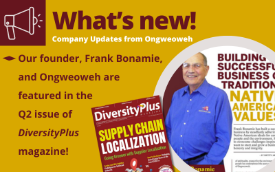 Frank Bonamie and Ongweoweh Featured in DiversityPlus Magazine